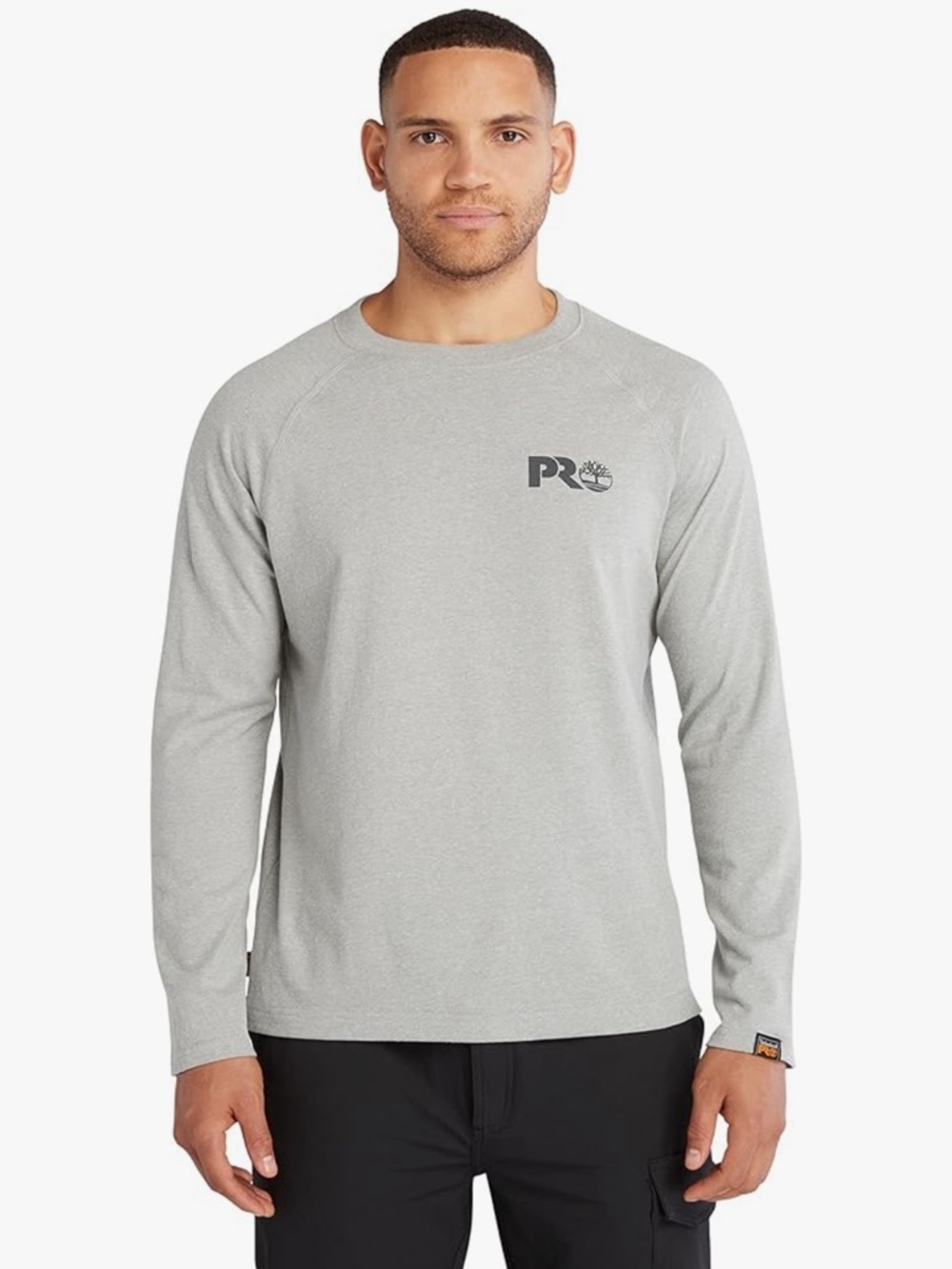 NWT Timberland PRO Men's Long-Sleeve T-Shirt Small Gray Core Refelctive Logo - Picture 3 of 5